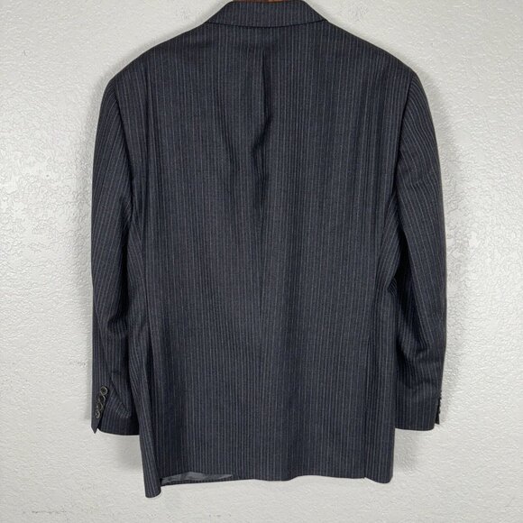 John Varvatos Blazer Mens 40 Sht wool Star USA Blue Striped Sports Coat Business - Picture 2 of 13